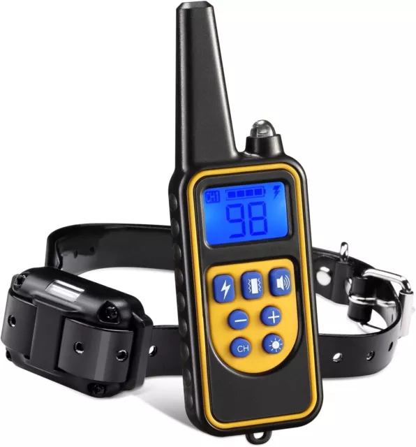 Dog Pet Training Collar with Remote Rechargeable Waterproof Shock Anti Bark 800M