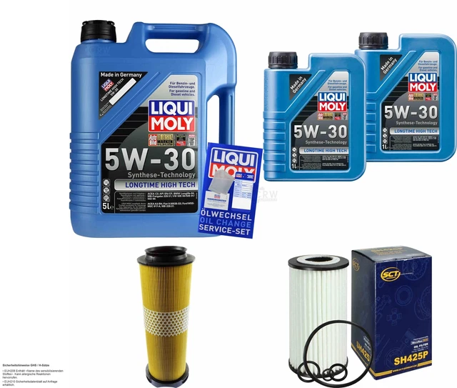 Filter Set Inspektionspaket 8 Liter Longtime High Tech 5W-30 Motoröl & Ölfilter SCT Germany – Komplettset Für Den Ölwechsel