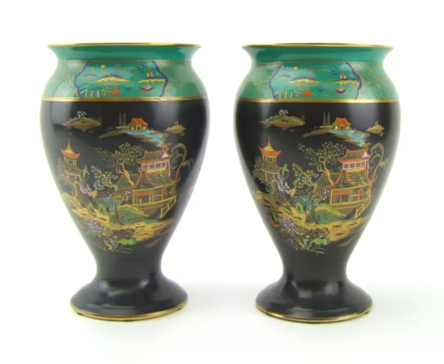 Carlton Ware - Pair of Mikado Vases - Pattern 2910 -  Made in England.