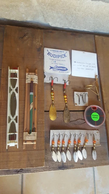 Lot De Pêche Vintage - Aglia, Nymphe, Cuillères, Hameçons, Plombs - NOS