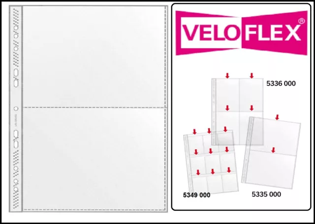 25 A4 feuilles de collecte Veloflex protectrices 140my 2x cases A5 215x150 MM