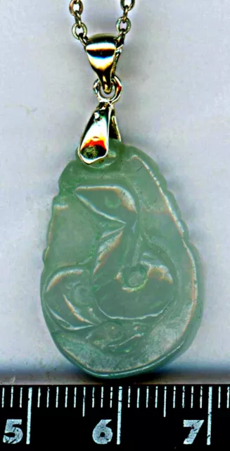 natural JADE PENDANT, hand carved, star sign NECKLACE