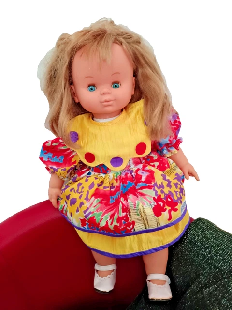 Poupée Vintage Jesmar Lamparita 1970 - Fille Big Eyes - 36 Cm - Avec Lumière Et Son