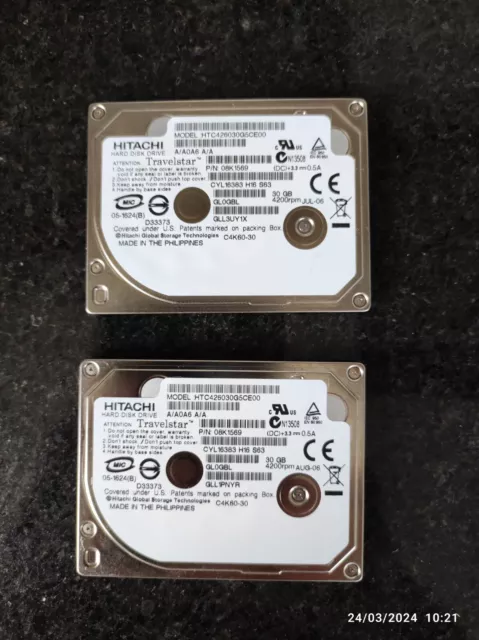 Creative Zen Vision M Hitachi 1.8inch 30GB  Hard Disk Drives, Ziff Connect(Pair)