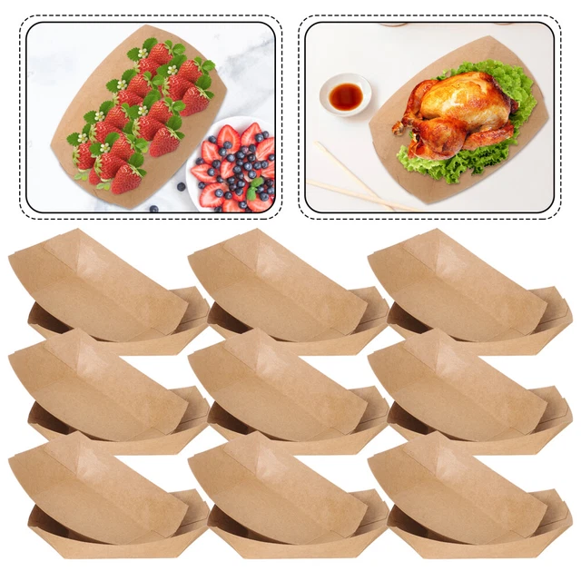 250 pz scatola per alimenti resistente all'olio scatola per feste calcio in carta kraft tipo nave