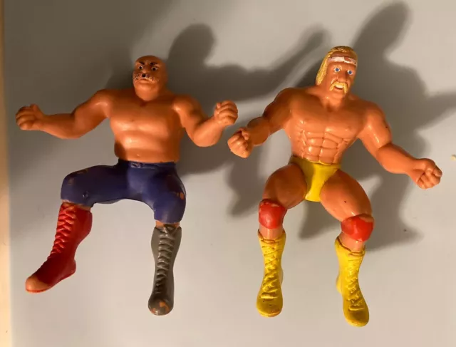 Vintage Hulk Hogan & Iron Sheik THUMB WRESTLERS LJN WWF 1985 wrestling figures