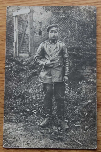 Altes Portrait Foto Soldat / Kraftfahrer in Leder - Uniform / Lederjacke 1. WK