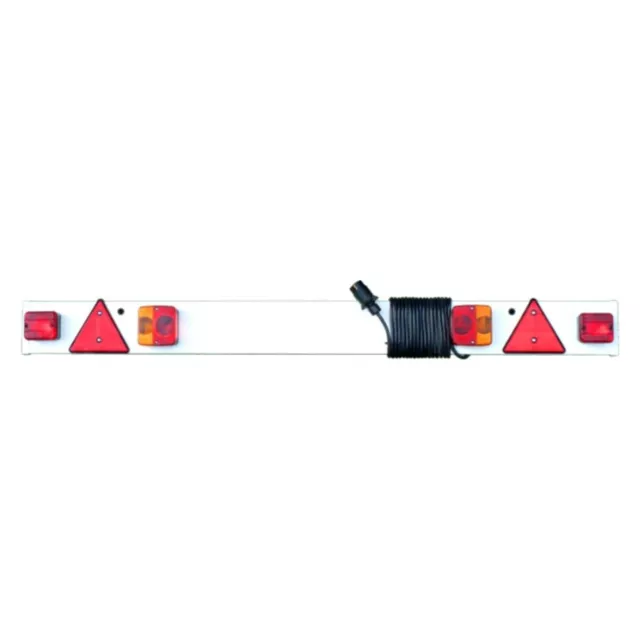 Maypole 5ft Trailer Light Board 7 Pin 12V 6m Cable Twin Fog & Reflectors Towing