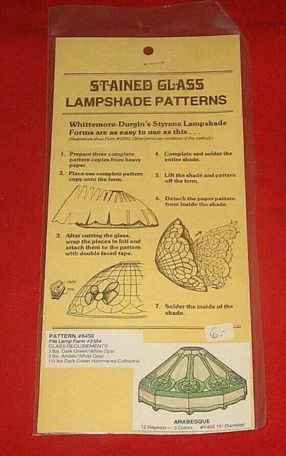 Tiffany-Lampenschirmvorlagen , Whittemore-Durgin ,Pattern , Nr.6450 ARABESQUE