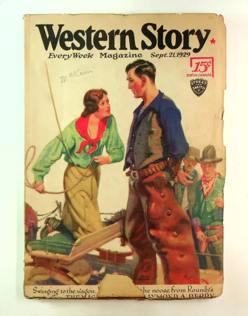 Western Story Magazine Pulp 1st Series Sep 21 1929 Vol. 89 #6 GD/VG 3.0