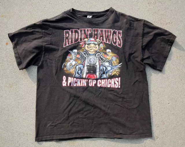 VINTAGE HARLEY DAVIDSON Motorcycles T Shirt 3D Emblem Hawg Biker RARE ...