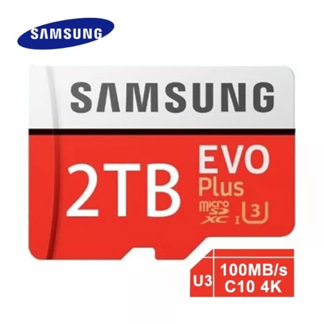 2TB Samsung Evo Plus Micro SD Card Class 10 U3 A2 SDXC TF Memory Card 100MB/S