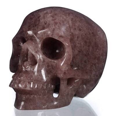 Tallado de calavera/cabeza humana de cristal cereza natural de 5,04" 27S51