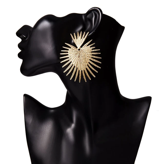 Women Geometric Drop Earring Large Statement Earrings Wedding Ear Dangle 1Pair