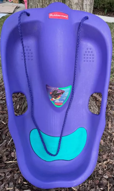 Vintage Rubbermaid Icy Rider Sled SBS 2101 Sledding Cushioned Seat Tow Rope USA