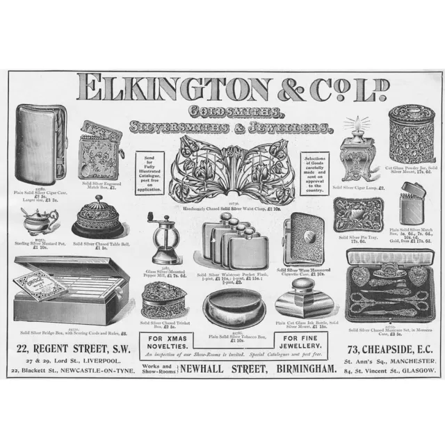 ELKINGTON & CO Birmingham - Edwardian Advertisement 1902