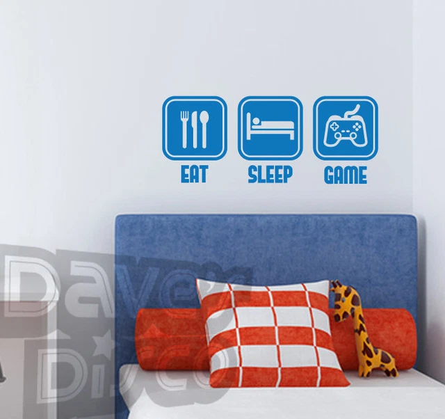 EAT SLEEP GAME xbox 360 videogiocatori ragazzi ragazze gioco wall art sticker decalcomania