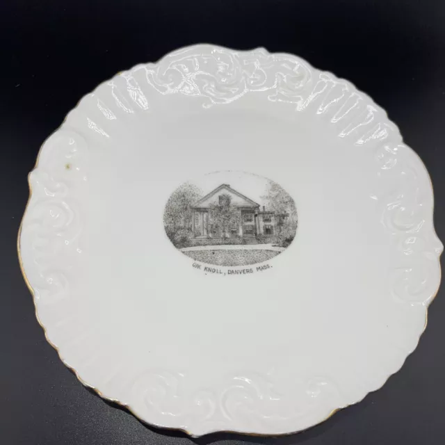 ANTIQUE SOUVENIR PLATE Oak Knoll, Danvers Mass made for Frank Cousins - Austria 3