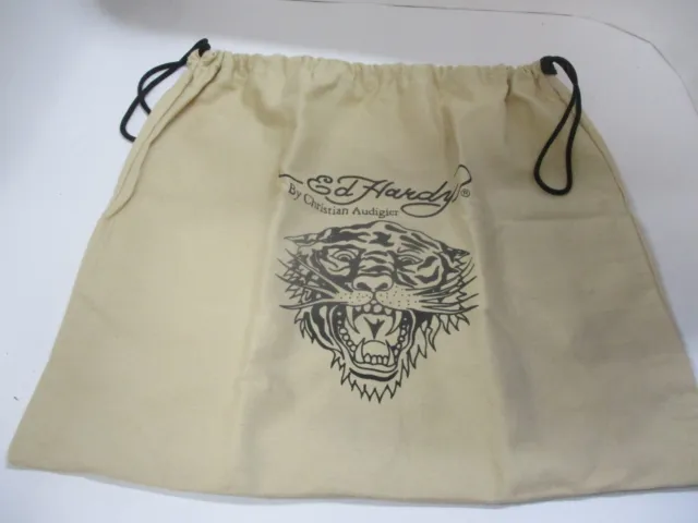 Ed Hardy Drawstring Bag Dust Cover with Tiger Logo 14" x 14"