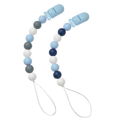 Clips ficticios para bebé, paquete de 2 chupetes de silicona clips juguetes para la dentición del bebé
