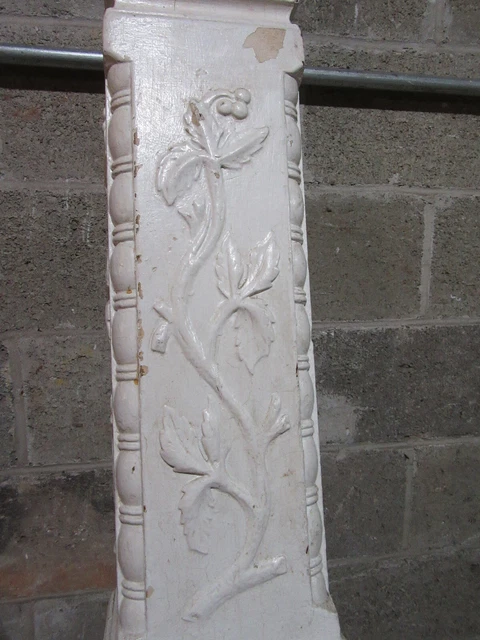 ~ Antique Carved Oak Newel Post 57 Tall 2 Of 2 ~ Architectural Salvage ~ 9