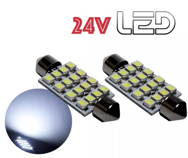 2 Ampoules 24V navette LED C5W  36mm Camion Pour SCANIA VOLVO RENAULT SCANIA