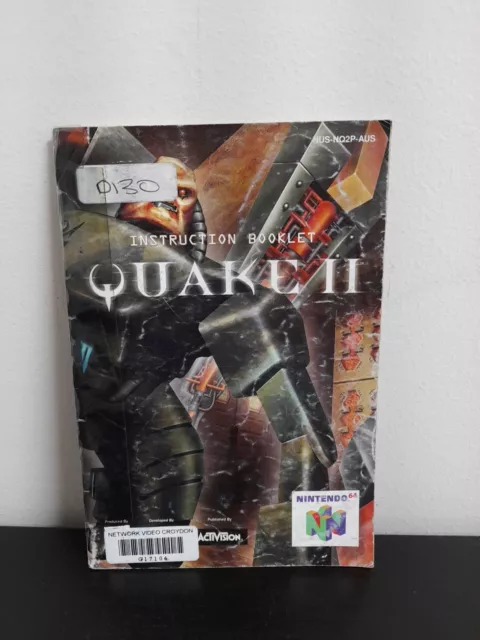 Quake II 2 Manual ONLY - Nintendo 64 N64 -