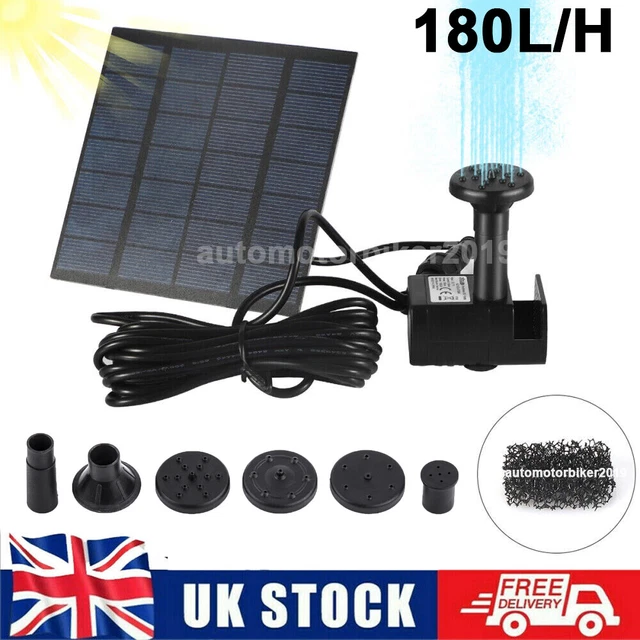 SOLAR POND PUMP Power Water Fountain Submersible Garden Pool Feature
