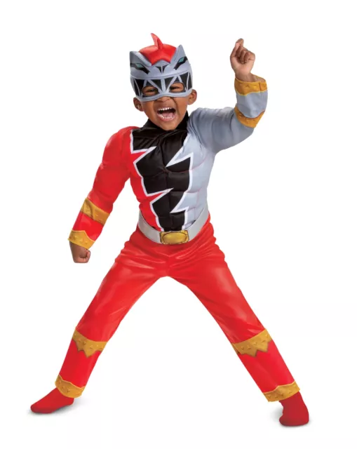 DISGUISE POWER RANGERS Rosso Dino Furia Bambini Muscolo Costume Halloween 115919 EUR 38 04 PicClick IT