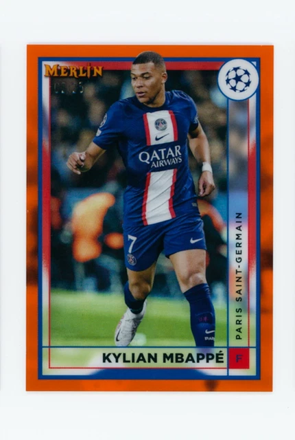 Carte Kylian Mbappé Topps Merlin 2023-24 – Mystic Nights Refractor, PSG, Non Gradée