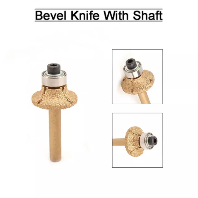 1/4"Brazed Diamond Router Bit for Marble Granite Hand Profiler Half Bullnose 1Pc