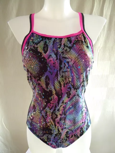 BNWT Maru Grey/snakeskin print racer back swimming costume Bust 34" Size 10