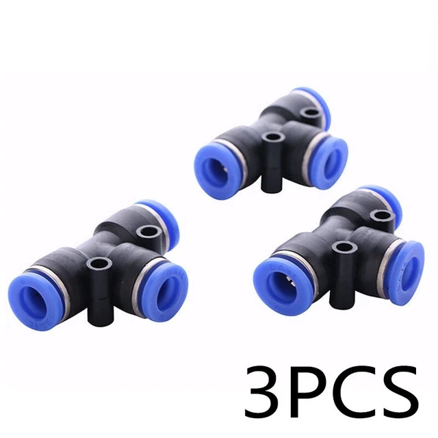 1/4 Tube Pneumatique 3 Voie Tee Union Connecteur PE-6 Raccord for Air Eau Tuyau