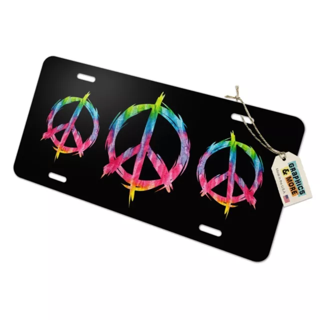 Tie Dye Peace Sign Novelty Metal Vanity Tag License Plate