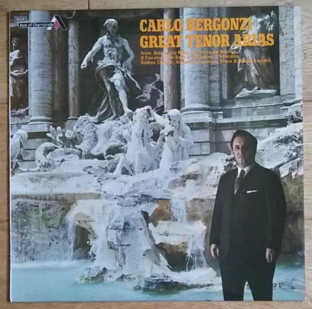 Carlo Bergonzi - Great Tenor Arias vinyl LP Decca Ace of Diamonds SDD 391, 1973