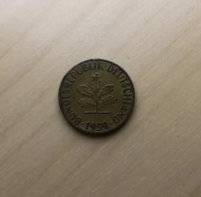 5 Pfennig Bank Deutscher Länder 1950 Prägestette F - Original - extrem Selten 2