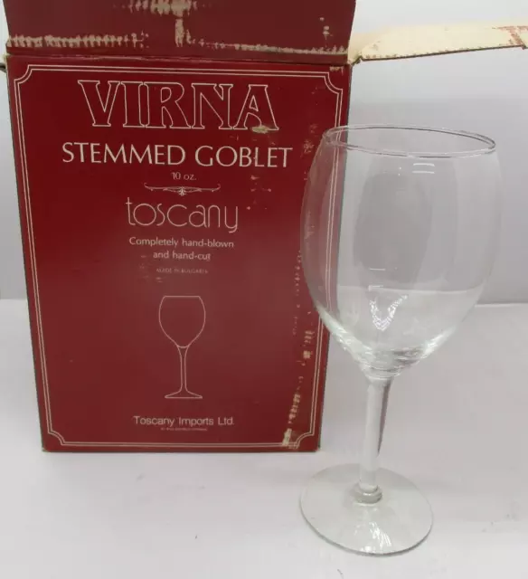 Set 4 Vtg Toscany Crystal Handblown VIRNA Stemmed Goblets