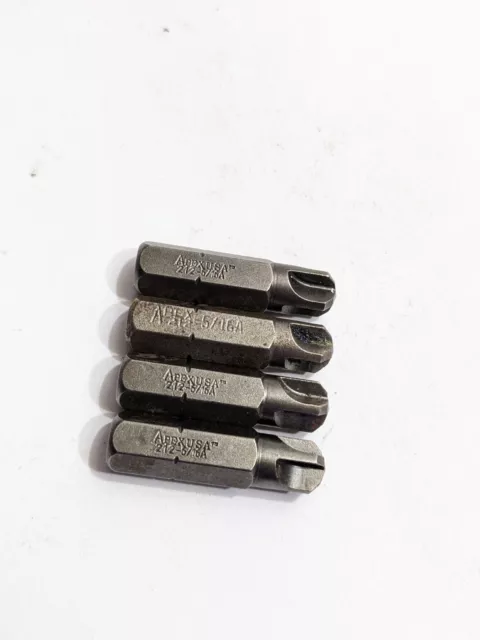 Lot of 4 APEX Screwdriver Torq-Set Insert Bits Torq Set USA 212-5/16A