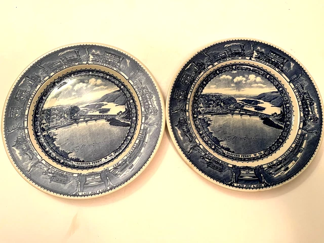 Set of 2 Baltimore & Ohio Railroad Scammells Lamberton Centenary Dinner Plates