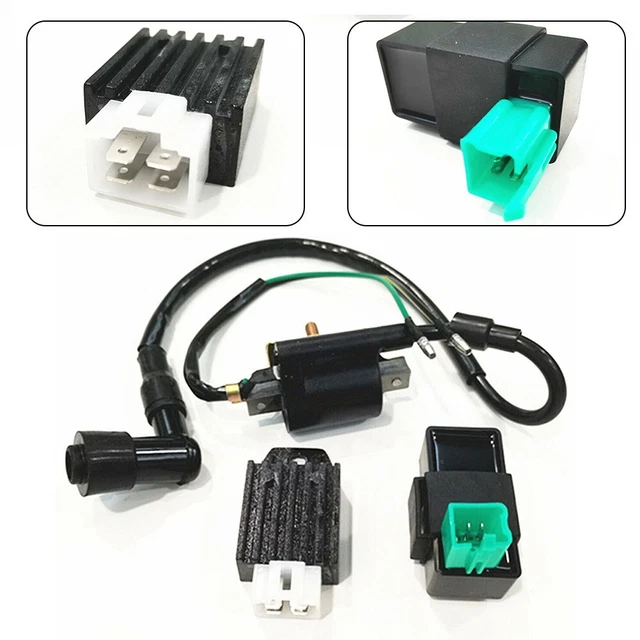 Black Ignition Coil CDI Box Regulator Kit for 110cc 125cc 140cc Bike ATV Buggy 3