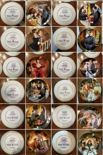 Gone With The Wind "Golden Anniversary Series" ~ FULL SET OF 12 PLATES w/COA