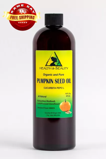 Pumpkin Seed Oil Unrefined Organic Carrier Cold Pressed Virgin Pure Raw 16 Oz