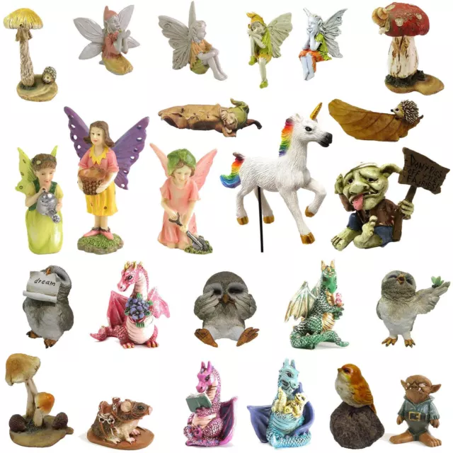 Fiddlehead Miniature Fairy Garden Figurines Dragon Fairies Unicorn Owl Ornaments