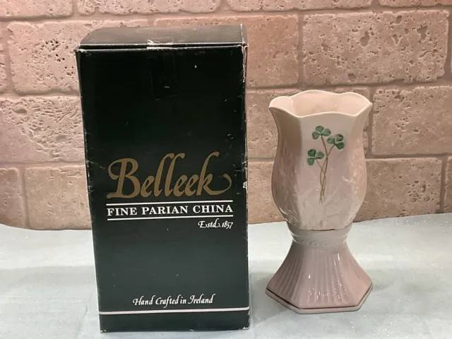 Belleek Fairy Lamp 2 Piece Doves Shamrocks Tea Light Hurricane Candle Holder