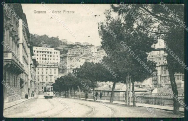 Genova Città Corso Firenze Tram cartolina QZ5105