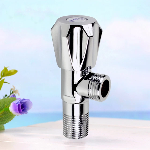 Valvola Angolare Doppio Controllo G1/2 - 1 Ingresso 2 Uscite, Per Lavatrice, WC, Bagno, Argento - Foto 5