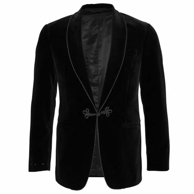 Men Black Smoking Velvet Stylish Jacket Party Tuxedo Blazer Coat Wedding Jacket