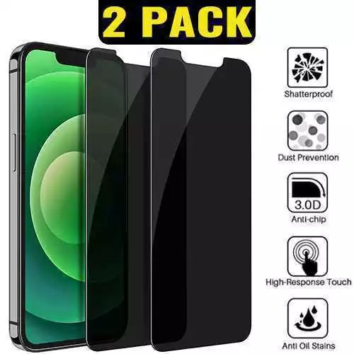 2X iPhone 15 14 13 12 11 Pro Max Anti-Spy Tempered Film GLASS Screen Protector