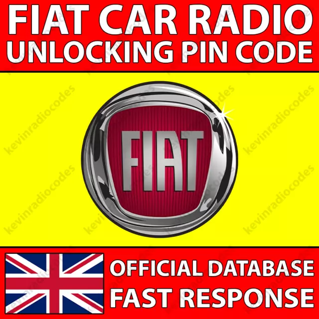 ✅ Fiat Radio Pin Code 500L X Ducato Doblo Fiorino Idee Panda Punto Qubo Typ✅