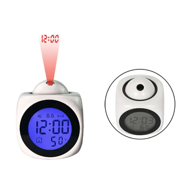 Wall/Ceiling Time Projection LED Alarm Clock Digital Display Temperature Monitor
